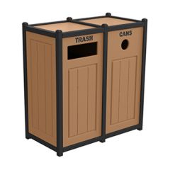 Two-Tone Panel Recycling Containers - Two Units